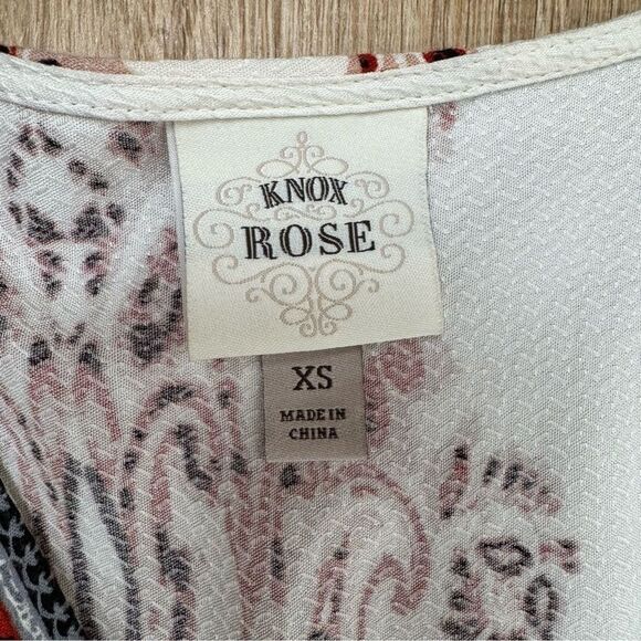 Knox Rose Womens Faux Wrap Maxi Dress XS Floral Boho Hippie Prairie Peasant - Picture 7 of 10